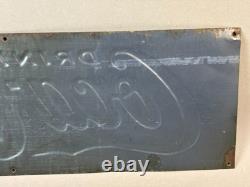 Vtg 1930s Coca Cola SST Tin Embossed Metal Advertising Soda Pop Coke Sign 18x6