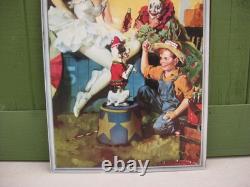 Vtg 1936 Coca-Cola Ballerina Clown Vertical Cardboard Sign NOS Sundbloom 27 1/4