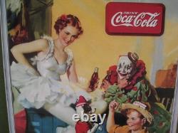 Vtg 1936 Coca-Cola Ballerina Clown Vertical Cardboard Sign NOS Sundbloom 27 1/4