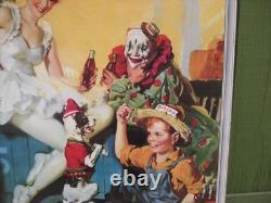 Vtg 1936 Coca-Cola Ballerina Clown Vertical Cardboard Sign NOS Sundbloom 27 1/4