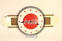 Vtg 1940s Art Deco Coke Coca Cola Button Clock Factory Promo Advertising Sign