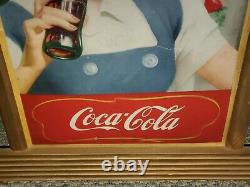 Vtg 1950 Coca Cola Home Refreshment Cardboard Lithograph Sign 16x27 Kay Display