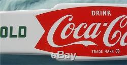 Vtg. 1950 s Porcelain Ice Cold Coca Cola In Bottles Advertising Sign Door Push