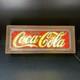Vtg 1970's Coca-Cola Faux Stained Glass Advertising Display Light Wood Frame