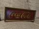 Vtg 1970's Coca-Cola Faux Stained Glass Plug In Display Light Wood Frame Tested