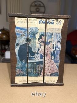 Vtg 27x24 Wooden Advertising Sign Coca Cola 5c Barn Wood Style Wall Hanging