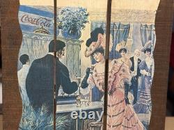 Vtg 27x24 Wooden Advertising Sign Coca Cola 5c Barn Wood Style Wall Hanging
