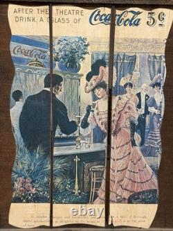 Vtg 27x24 Wooden Advertising Sign Coca Cola 5c Barn Wood Style Wall Hanging