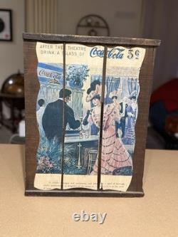 Vtg 27x24 Wooden Advertising Sign Coca Cola 5c Barn Wood Style Wall Hanging