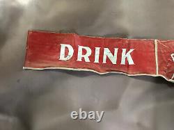 Vtg 88 Coke Coca-Cola canvas advertising sign banner drink ice cold soda