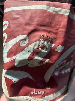 Vtg 88 Coke Coca-Cola canvas advertising sign banner drink ice cold soda