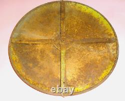 Vtg COCA-COLA BIG ROUND GREEK TIN METAL SIGN GREECE PUB CAFE DECOR 1960's RARE