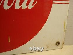 Vtg COCA COLA Fountain Service Porcelain Sign 29 x 12 NICE