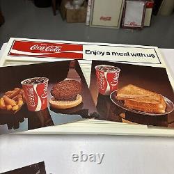 Vtg Coca-Cola 22 x 15 Menu Board 8 Photos Diner Sign NOS Letters Plastic #116