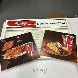 Vtg Coca-Cola 22 x 15 Menu Board 8 Photos Diner Sign NOS Letters Plastic #116