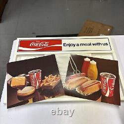 Vtg Coca-Cola 22 x 15 Menu Board 8 Photos Diner Sign NOS Letters Plastic #116