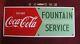 Vtg Coca Cola 28 Porcelain Fountain Service Coke Tin sign nice