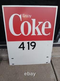 Vtg Coca-Cola Metal Sign 20 X 16 Heavy Gauge Painted Steel off display rack