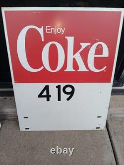 Vtg Coca-Cola Metal Sign 20 X 16 Heavy Gauge Painted Steel off display rack