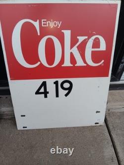 Vtg Coca-Cola Metal Sign 20 X 16 Heavy Gauge Painted Steel off display rack