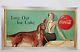 Vtg Coca Cola Time Out For A Coke Woman & Irish Setter Litho Cardboard Sign 1950