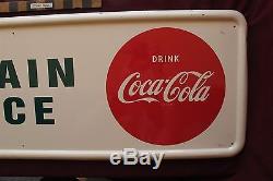 Vtg Drink Coca-Cola Fountain Service Tin Sign 49 Coke nice