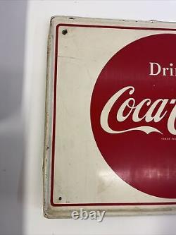 Vtg Metal Coke Sign COCA COLA Things Go Better With Coke 32 x 12 MCA 2732 010
