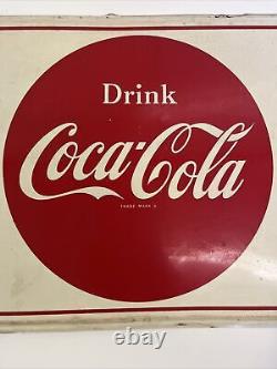 Vtg Metal Coke Sign COCA COLA Things Go Better With Coke 32 x 12 MCA 2732 010