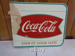 Vtg NOS 1950's-60's Coca-Cola Soda Fish Tail Coke AM11 Advertising Flange Sign