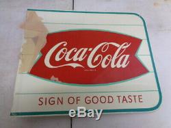 Vtg NOS 1950's-60's Coca-Cola Soda Fish Tail Coke AM11 Advertising Flange Sign