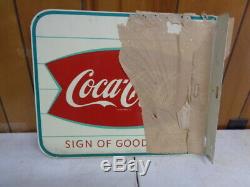 Vtg NOS 1950's-60's Coca-Cola Soda Fish Tail Coke AM11 Advertising Flange Sign