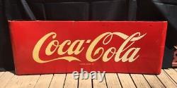 Vtg RARE 1950 Double Side Coca Cola Sled Sign 68 X 24 Original with Provenance
