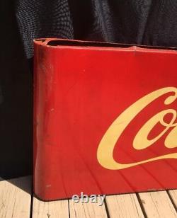 Vtg RARE 1950 Double Side Coca Cola Sled Sign 68 X 24 Original with Provenance