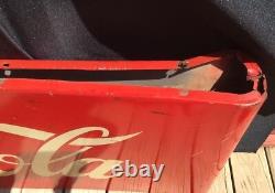 Vtg RARE 1950 Double Side Coca Cola Sled Sign 68 X 24 Original with Provenance