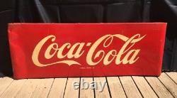 Vtg RARE 1950 Double Side Coca Cola Sled Sign 68 X 24 Original with Provenance