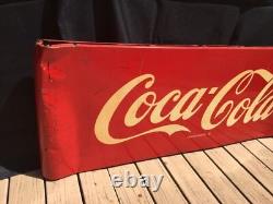 Vtg RARE 1950 Double Side Coca Cola Sled Sign 68 X 24 Original with Provenance
