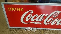Vtg. Rare 1938 Original Drink Coca Cola metal sign NOS