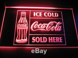W2104 Coca Cola Sold Here Decor Neon Light Sign