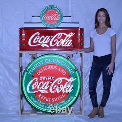Wholesale lot 2 Neon signs Coca Cola Evergreen steel can Soda Fountain Machine