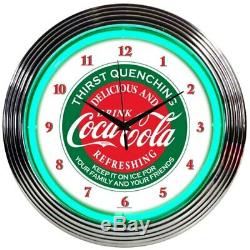 Wholesale lot of 5 Coca Cola Neon Clock sign Drink Coke Evergreen lamp light