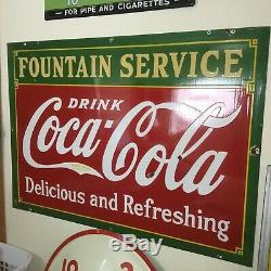 Wonderful Vintage 1933 DATED Coca-Cola Porcelain Sign. 42 x 60 Great Size