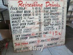 Wood 1950s Diner Soda Fountain Coke Hires Sign Route 66 Dwight IL Gas Oil