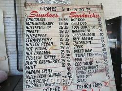 Wood 1950s Diner Soda Fountain Coke Hires Sign Route 66 Dwight IL Gas Oil