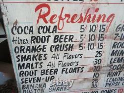 Wood 1950s Diner Soda Fountain Coke Hires Sign Route 66 Dwight IL Gas Oil