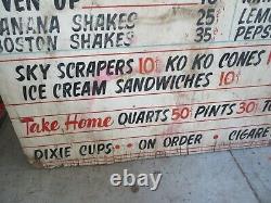 Wood 1950s Diner Soda Fountain Coke Hires Sign Route 66 Dwight IL Gas Oil