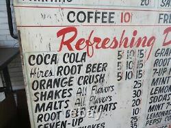 Wood 1950s Diner Soda Fountain Coke Hires Sign Route 66 Dwight IL Gas Oil