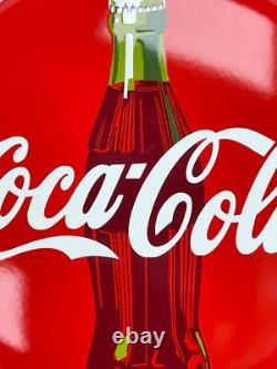 Xl Coca Cola Enamel Sign Curved Enamel Sign Ø 50 cm