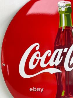 Xl Coca Cola Enamel Sign Curved Enamel Sign Ø 50 cm